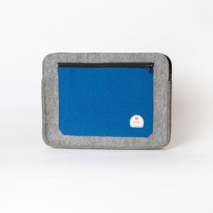 Laptop/Tablettasche in grau mit blauem Einsteckfach
